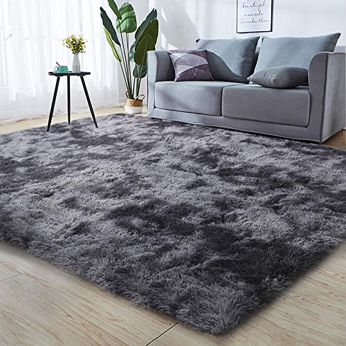 GKLUCKIN-Shag-Ultra-Soft-Area-Rug-Non-Skid-Fluffy-4X6-Tie-Dyed-GreyBlue-Plush-Indoor-Fuzzy-Faux-Fur-Rugs-for-Living-Room-Bedroom-Nursery-Decor-Furry-Carpet-Kids-Playroom