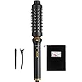 Wavytalk Thermal Brush, 1 1/2 inch Heated Round Brush with Detachable Head, Velvet Pouch and Dual Voltage for Travel, Easy to Create Blowout Look, Black