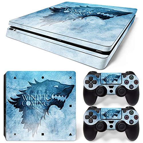 Ps4 Slim Playstation 4 Slim Console Skin Decal Sticker Winter Coming + 2 Controller Skins Set (Slim Only)