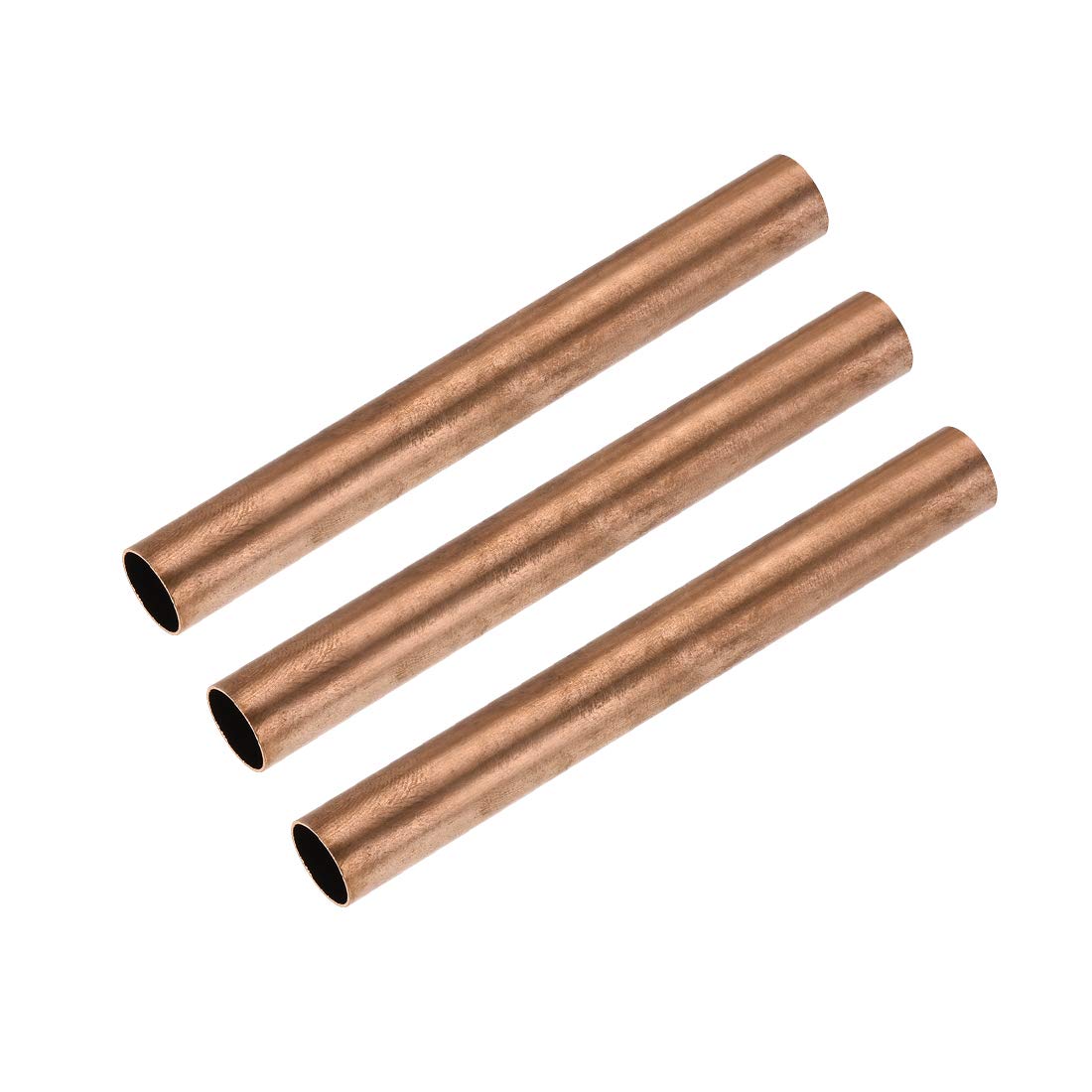 sourcing map Copper Round Tube, 12mm OD 0.5mm Wall Thickness 100mm Length Straight Pipe Tubing 3 Pcs