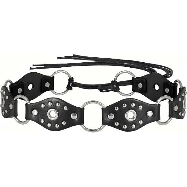 Women Leather Rivets Belt, PU Leather Belts for Women  display picture 1