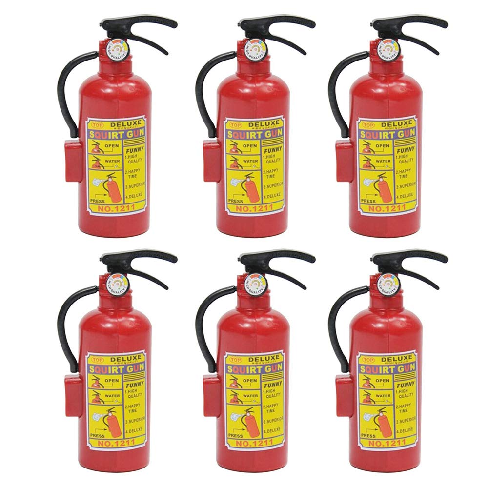Amasawa 6 Pieces Fire Extinguisher Water Gun,Fire Extinguisher Toy,Plastic DIY Water Gun,Mini Spray Children Outdoor Water Beach Toy for Kids Gifts