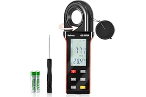 Kethvoz Digital Illuminance Light Meter, 400,000 Lux/FC Illuminance Tester with 270° Rotating Sensor, Data Logging, for Indoor Plants, Greenhouse, Grow Tent, Aquarium, Photography Lighting Measurement