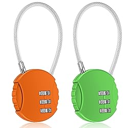 CROMLL 2 Pack Combination Lock 3 Digit Outdoor