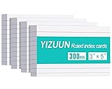 YIZUUN Index Cards 3x5, 300 Pack, Heavy Ruled Index