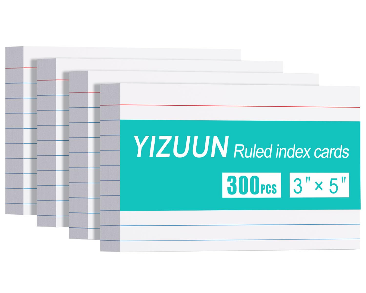 YIZUUN Index Cards 3x5, 300 Pack, Heavy Ruled Index