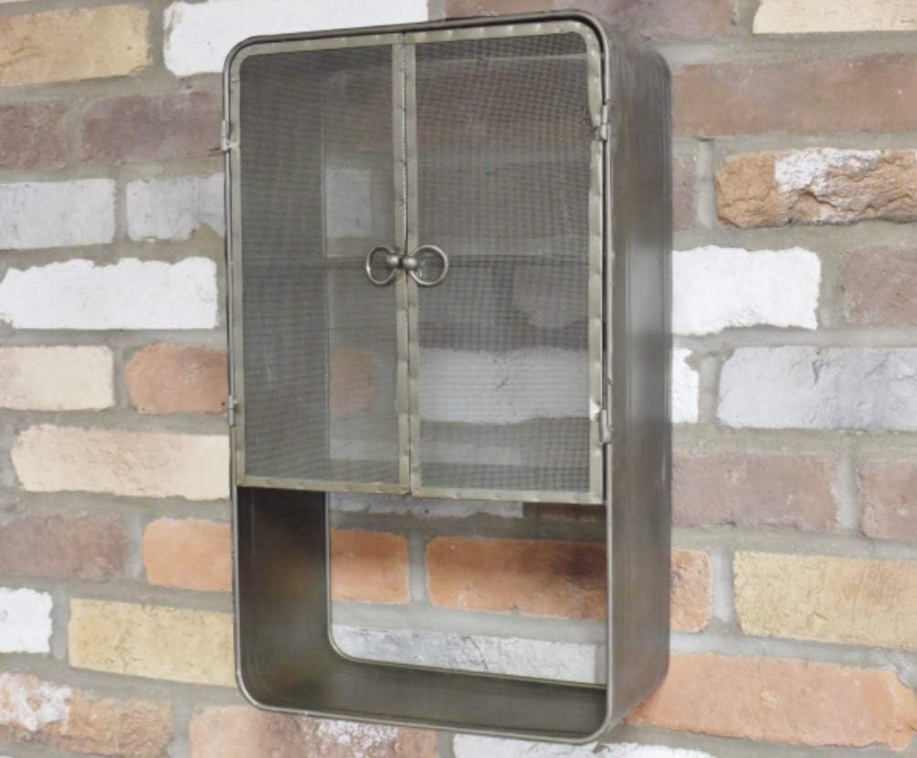 Industrial Vintage Metal Mesh 3 Tier Storage Bathroom Wall Shelf Shelving Cupboard Cabinet Unit Amazon Co Uk Kitchen Home