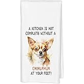 Qabliqo Chihuahua Gifts Kitchen Towels, Chihuahua Gifts for Women Dish Towels for Kitchen, Chihuahuas Mom Gift Tea Towels, 16x24 Inches