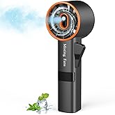 Ausic Portable Handheld Misting Fan, Turbo Fans with Mist, High-Speed, 3 Speeds Personal Small Water Spray Fan, Outdoor Cooling Rechargeable Battery Operated Fans for Kids/Travel/Makeup/Shopping