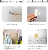 Sinye 6pk Anti-Skid Adhesive Wall Hooks Heavy Duty No Trace Nail Free Reusable view 8