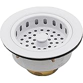 Westbrass A214-50 3-1/2" Post Style Large Kitchen Sink Basket Strainer, Powder Coat White