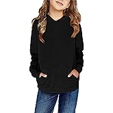 Haloumoning Kids Girls Pullover Hoodies Cute Leopard Printed Hooded Sweatshirts with Pockets 4-15 Years