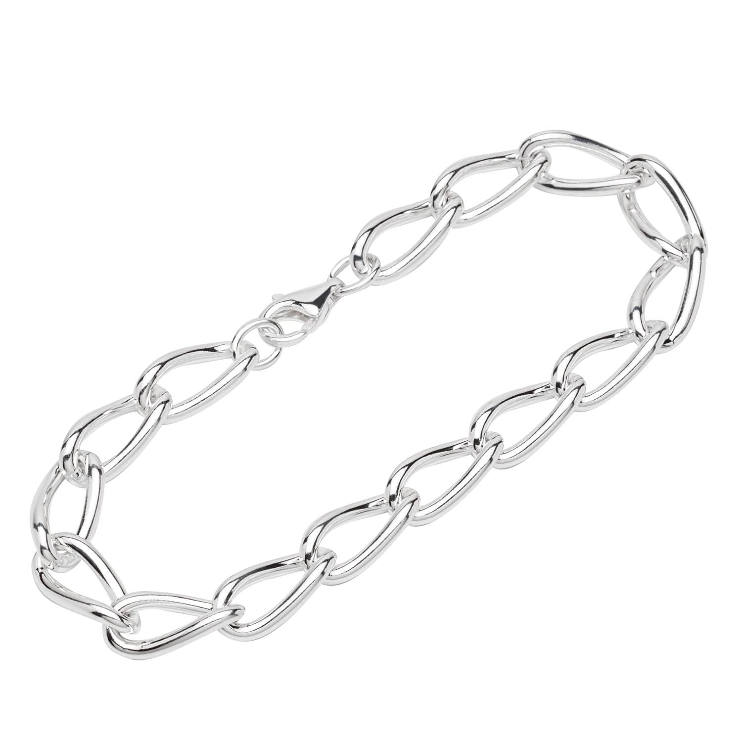 NKlaus bracelet 925 sterling silver 22cm long tank chain round men's exquisite bracelet 12258