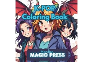 K-Pop Stars coloring book: Pages featuring Korean Pop Stars singing, performing and hunting for you to color