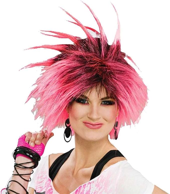 Amazon.com: 80s Bubble Gum Punk Adult Wig: Clothing
