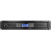 Rockville RPA16 10000W Peak/3000W RMS 2-Channel Power Amplifier, Bridgeable, Built-in Crossover, Limiter, LCD Display, XLR/Speakon/Banana Outputs, for Pro Audio and DJ