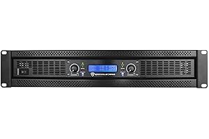 Rockville RPA16 10000W Peak/3000W RMS 2-Channel Power Amplifier, Bridgeable, Built-in Crossover, Limiter, LCD Display, XLR/Speakon/Banana Outputs, for Pro Audio and DJ