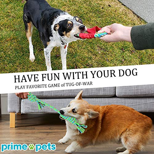 PrimePets Dog Rope Toys for Puppies Small Dogs, Pack of 6, Interactive Tug of War Dog Toys, Durable Dog Chew Toys, Tough Teething Toys Assortment