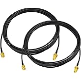 Bingfu WiFi Antenna Extension Cable 2-Pack RP-SMA Male to RP-SMA Female Bulkhead Mount RG174 Cable 3m 10 feet for WiFi Router