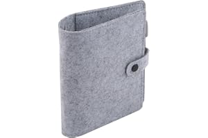 Felt 4 Rings Binder Covers with Card Pocket Elastic Pen Slot Refillable Notebook Binder Covers Inner Paper Not Included Felt 