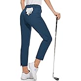 M MOTEEPI Womens Golf Pants Work Hiking Travel Pants with Pockets Lightweight Stretchy Slim Fit Golf Clothes