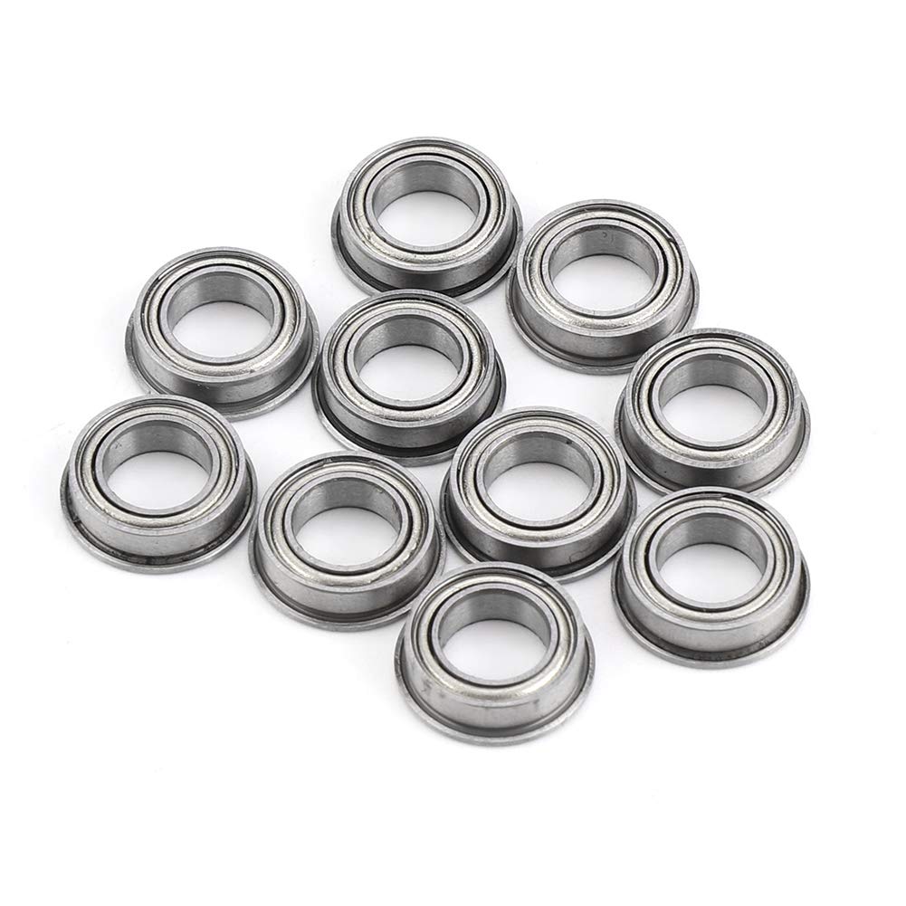 Flanged Ball Bearings,10Pcs MF106ZZ Stainless Steel Mini Metal Shielded 6x10x3mm With High Rotation Speed, Low Noise and High Precision