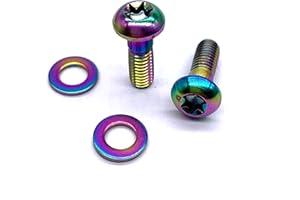 BININIU Titanium Bolt for SRAM Flat Mount Caliper, T25 M5*15-17-22-27-32-37-42mm for SRAM 12 Speed Caliper, Bracket Disc Brake Caliper Bolt for SRAM, Lightweight Titanium Bolts/Flat Washers