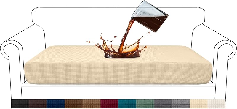 Granbest Premium Water-Repellent Sofa Seat Cushion Slipcover 3 Seater Blackish