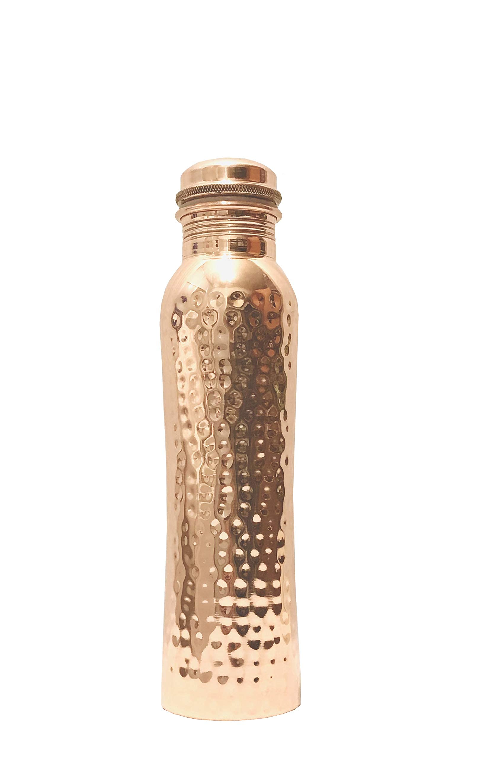Gavya International Pure Hammered Copper Water Bottle 34 Oz Ayurvedic Leak Proof Copper water storage Vessel for Drinking Water Bottle For Health Benefits, Sports, Yoga Birthday Gift Capacity 1 litre