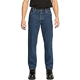 FULL BLUE 5 Pocket Denim Jeans, Regular Fit, Straight Legs, Sits at Waist, Medium Wash