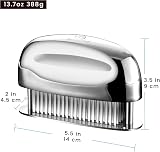 Gourmet Easy Meat Tenderizer Tool 100% Stainless Steel Hand Held Needle Blades view 7