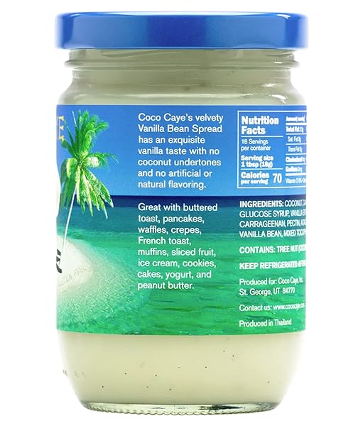 COCO CAYE VANILLA BEAN SPREAD – VEGAN, NO PALM OIL, GLUTEN-FREE