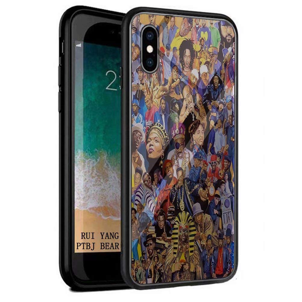 Case for iPhone 11 Pro Max (6.5 Inch),Tempered Glass Case Back + Black TPU Frame Hybrid Phone Case（BCUSBLK1101）