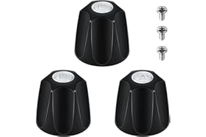 UCDETD Metal Shower Knobs 3 Piece Replacement, Compatible with Price Pfister Verve and Bathtub Shower Faucet Handle, Shower Knobs Include Hot/Cold/Diverter and 3 Screws (Matte Black)