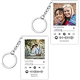 Personalized Acrylic Spotify Code Music Photo Keychain, Custom Scannable Song Key Chain, Creative Gift for Lover Parents Friend