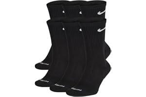 Nike Everyday Plus Dri-FIT Cushioned Crew Long Athletic Training Casual Socks - 6 Pack