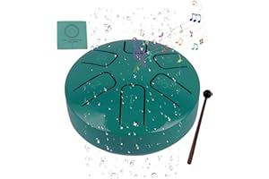 MELKUS Rain Drum for Outside Garden, Mini Rain Chime Drum Handpan Drum Waterproof 3.8 Inches 6 Notes Steel Tongue Drum for Camping, Yoga, Meditation(Lake Blue)