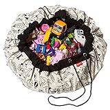 Play Mat and Toy Storage Bag - Durable Floor Activity Organizer Mat - Large Drawstring Portable Container for Kids Toys, Lego, Books - 55