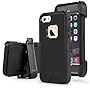 iPhone 5s Case, iPhone 5 Case Shockproof Belt Clip Kickstand Case with Built-in Screen Protector for iPhone 5/5S/SE - Black