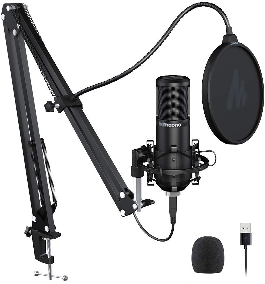 Podcast Microphone 192KHZ/24BIT MAONO AU-PM420 Metal USB Condenser Cardioid PC Mic with Professional Sound Chipset for Gaming, Streaming, YouTube, Voice Over, Studio/Home Recording: Computers & Accessories