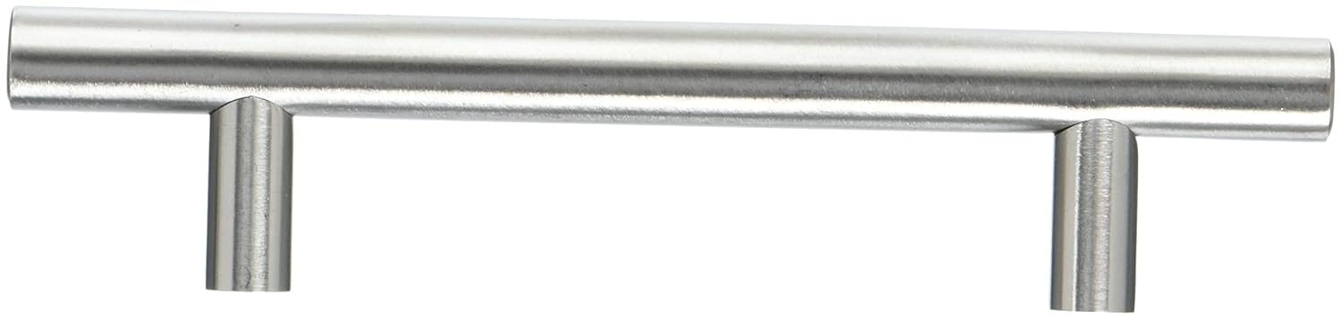 Probrico Stainless Steel Modern Cabinet Drawer Handle Pulls Kitchen Cupboard T Bar Knobs and Pull Handles Brushed Nickel - 3-3/4 Inch Hole Centers - 15Pack