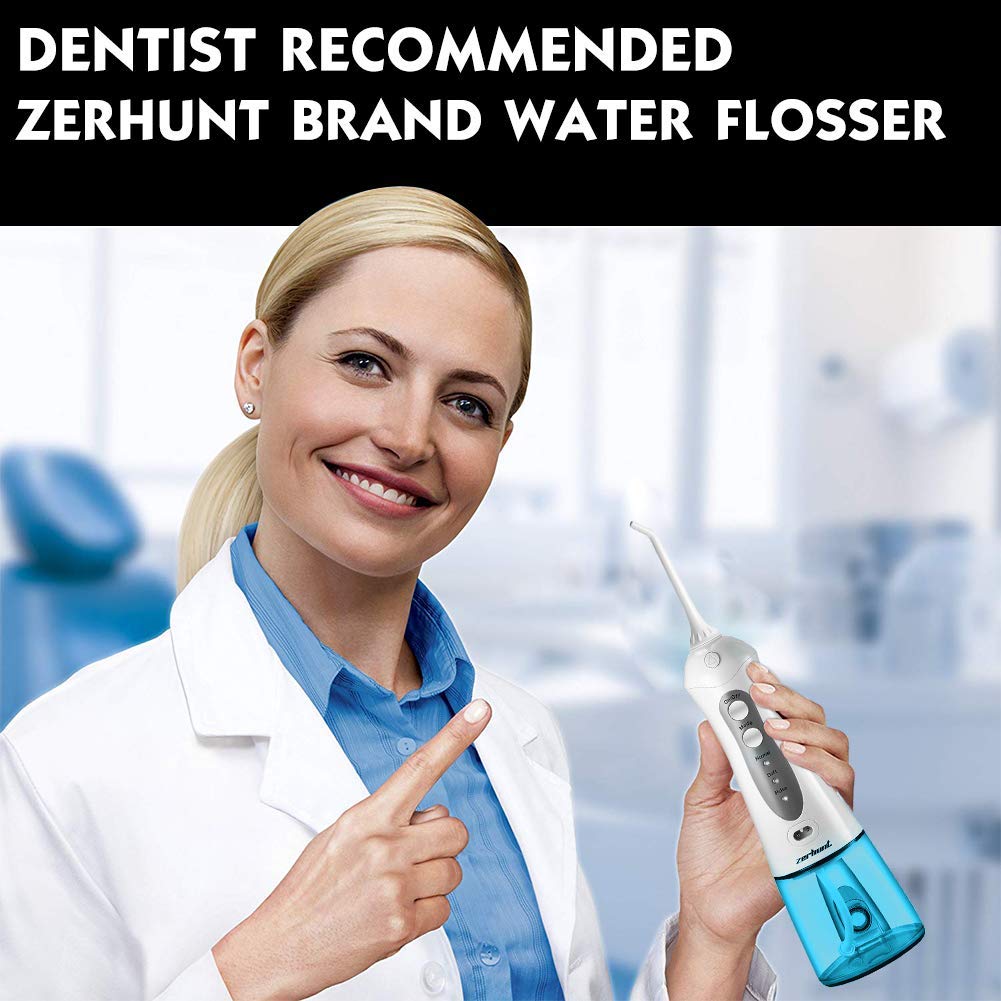 Water Flosser Cordless Teeth Cleaner, Professional Wate Flosser Oral Care for Braces Bridges Care IPX7 Waterproof Dental Flosser with 4 Interchangeable Jet Tips, Detachable Water Tank for Home Travel: Beauty