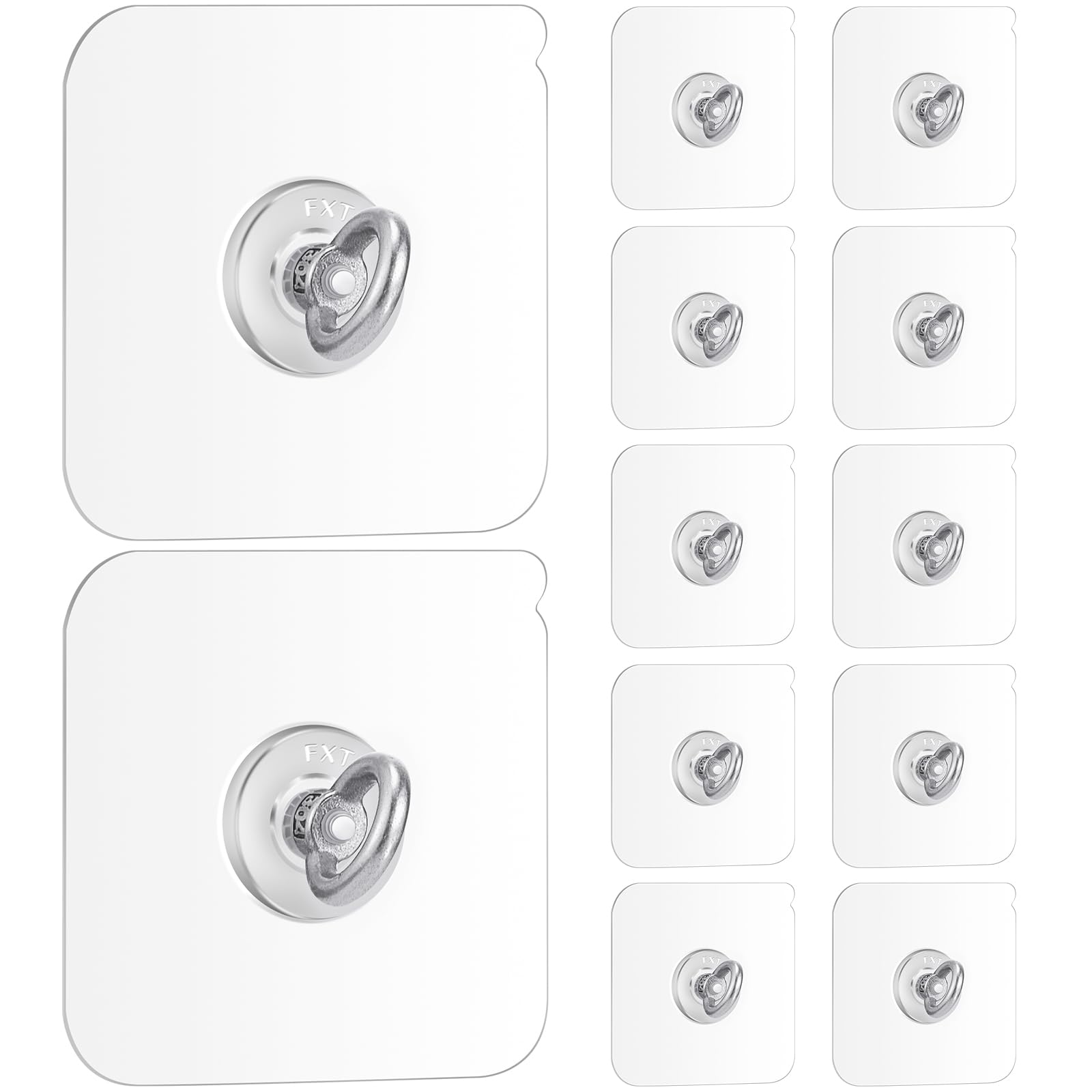 Photo 1 of Beeveer 12 Pcs Heavy Duty Adhesive Wall Hooks Ceiling Wall Hangers Without Nails Practical Stainless Steel Waterproof for Indoor Outdoor Kitchen Home Office Hanging Plant(PVC+Stainless Steel,Chic)