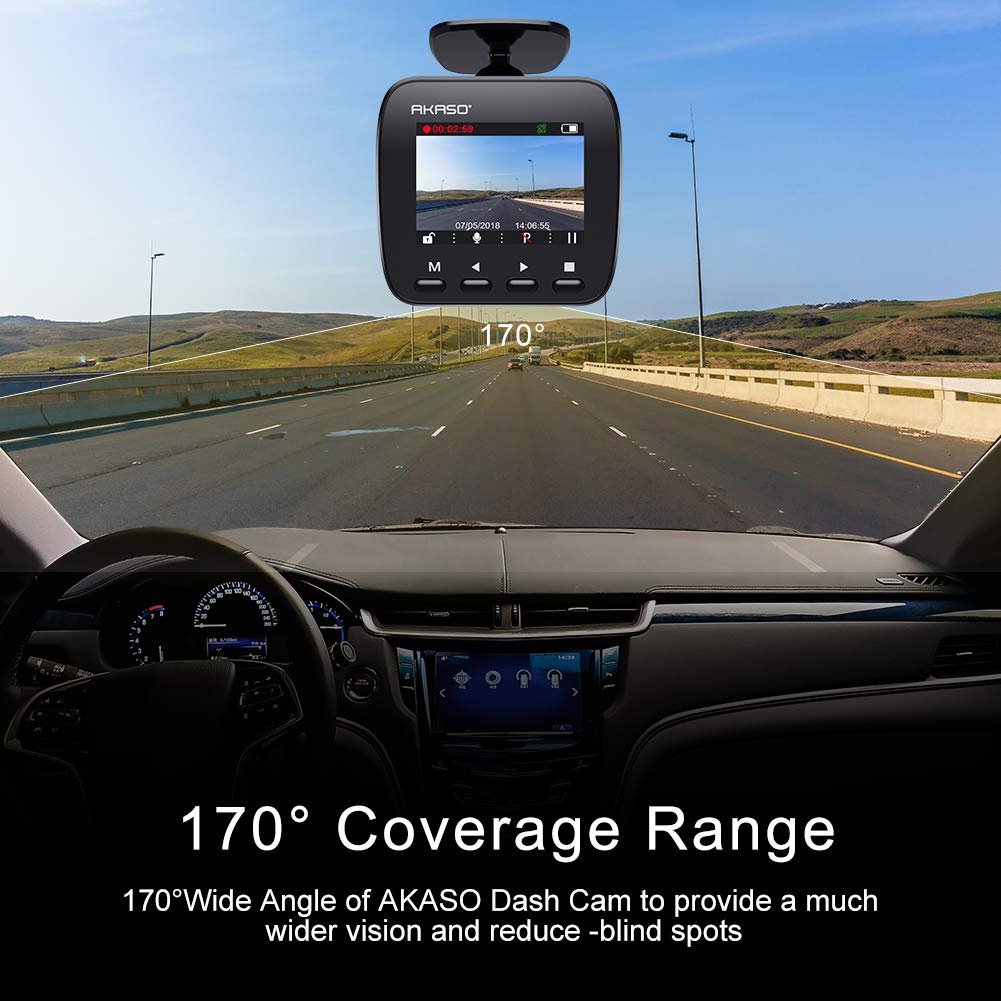 AKASO V1 1296P Full HD Dash Camera for Cars with 16GB Memory Card