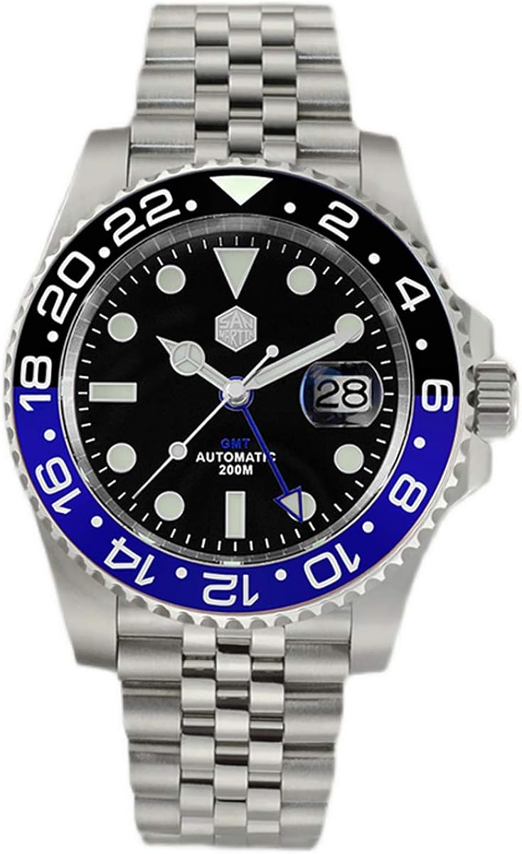 Amazon.com: San Martin SN015G GMT Diver Men Automatic ...