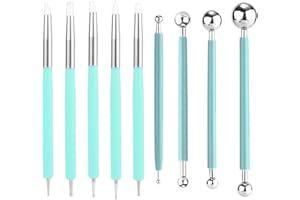 9pcs Double-Ended Sculpting Dotting Tools, Multi-Use Polymer Clay, Pottery & Ceramic Carving Kit for Embossing, Shaping Air D