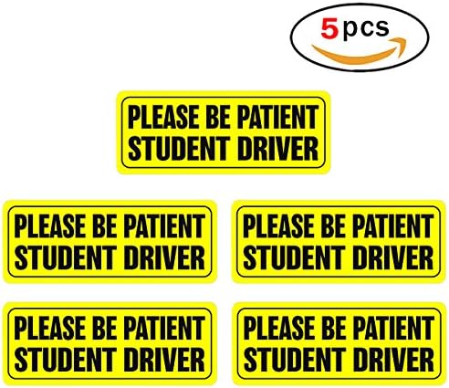 Student Driver Sign 5 Pack Car Safety Caution Sign for New Student Driver Reflective Vehicle Stickers