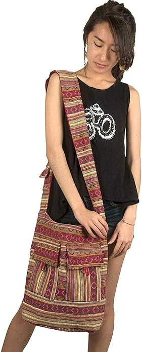 Hipie BAG Hobo Style Shoulder Bag Red Psychedelic Patchwork Large Crossbody Boho Bohemian Jaipur Handicraft Handmade Handikraft Fashion Everyday Unique