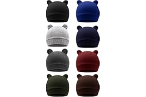 DRESHOW BQUBO 8 Pack Unisex Baby Beanie Hat Infant Toddler Kid Hats Baby Soft Cute Knit Cap Nursery Beanie