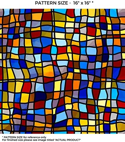 Windowpix 12 x 60 Symphony Stained Glass Pattern Window Film Static Cling Film UV Filtering Energy Saving